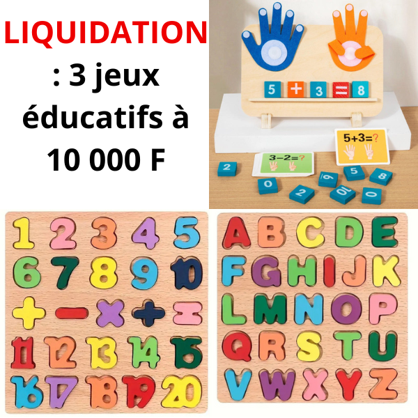 LIQUIDATION : 3 jeux éducatifs à 10 000 F