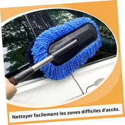 Plumeau de nettoyage de voiture en microfibre, Manche simple