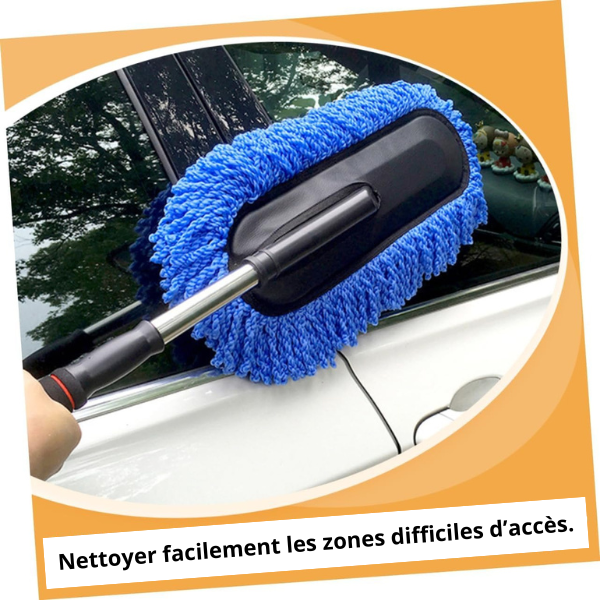 Plumeau de nettoyage de voiture en microfibre, Manche simple