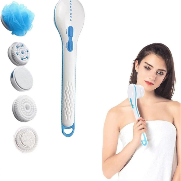 Brosse de bain-douche électrique 5 en 1 à pile