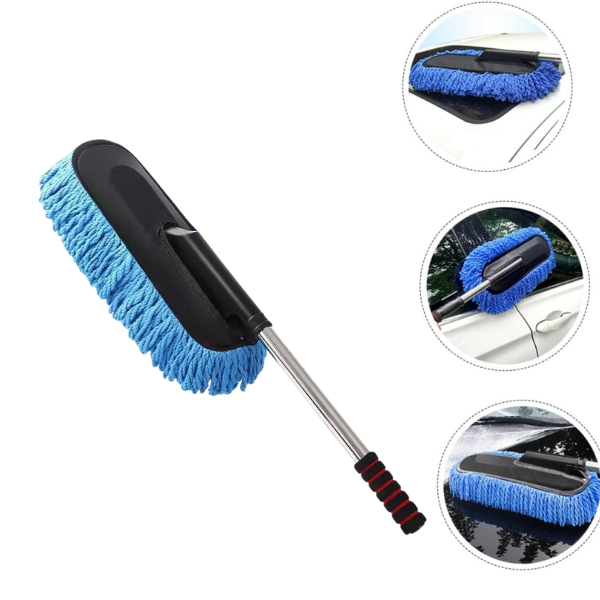 Plumeau de nettoyage de voiture en microfibre, Manche simple