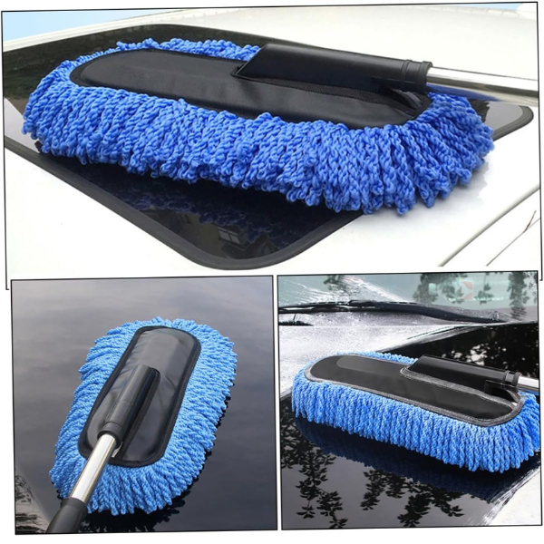 Plumeau de nettoyage de voiture en microfibre, Manche simple
