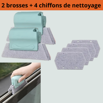 Brosse magique multifonctionnelle : idéale pour nettoyer efficacement les fenêtres, les cadres, les rainures et tous les recoins difficiles d'accès.