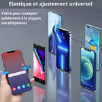 Charger l'image dans la galerie, Support de téléphone rotatif et pliable avec double anneau et clip arrière trois doigts
