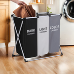 Charger l'image dans la galerie, Panier à linge Pliable 3 compartiments  : La solution de rangement intelligente (Livraison Gratuite)
