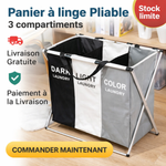 Charger l'image dans la galerie, Panier à linge Pliable 3 compartiments  : La solution de rangement intelligente (Livraison Gratuite)
