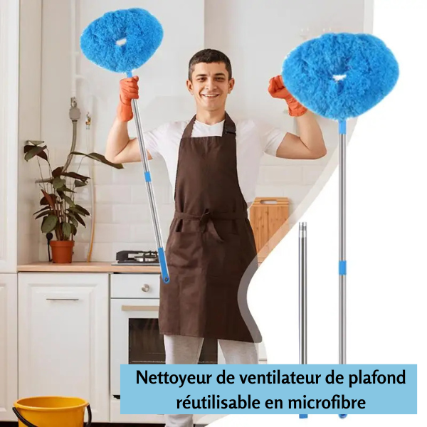 Nettoyeur de ventilateur de plafond réutilisable en microfibre