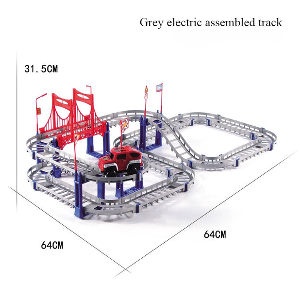 Electric Rail Car Assembly High-speed Track Small Train Car Diy Educational Boys Toys for Children