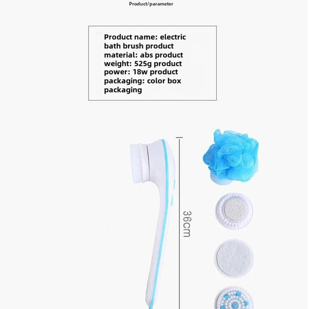 36cm Long Handle Electric Waterproof Massage Scrubber Cleaning Bath Body Wash Shower Spinning Spa Brushes