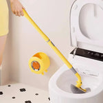 Charger l'image dans la galerie, 1PCS Wall-Mounted &amp; Floor-Standing Dual-Use Toilet Brush with No-Dead-Angle Suction Cup Long Handle Spray Duck Design for Bathro

