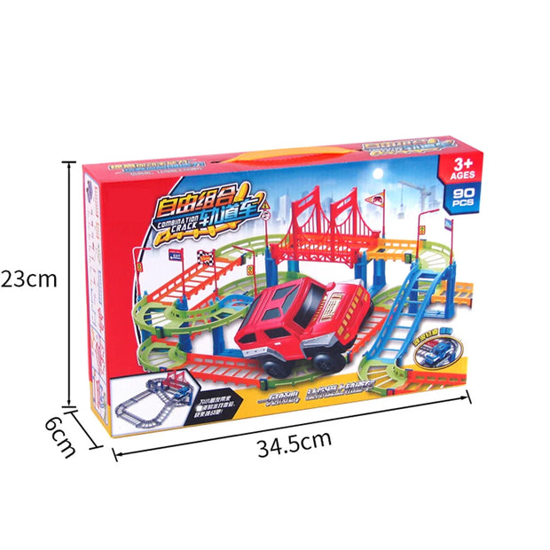 Electric Rail Car Assembly High-speed Track Small Train Car Diy Educational Boys Toys for Children