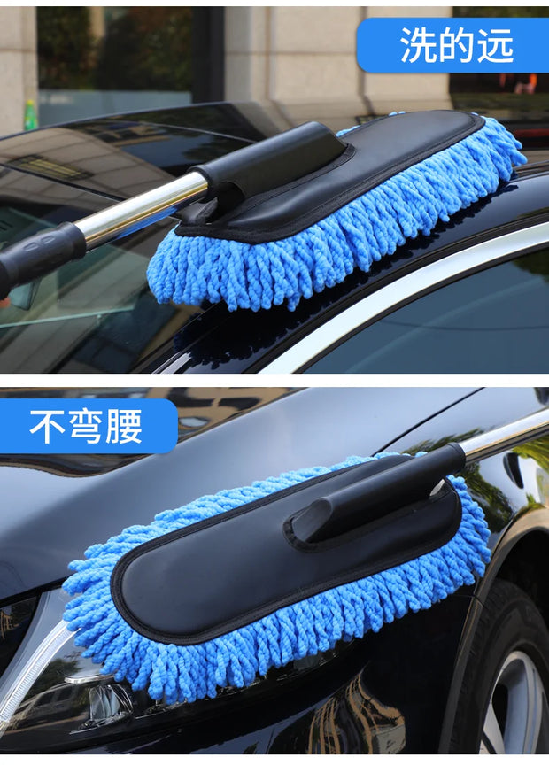 Car Washing Mop Scalable Handle Dust Remover Wax Brush Microfiber Car Cleaning Kit Soft Hair Duster Brushes Wash Tool