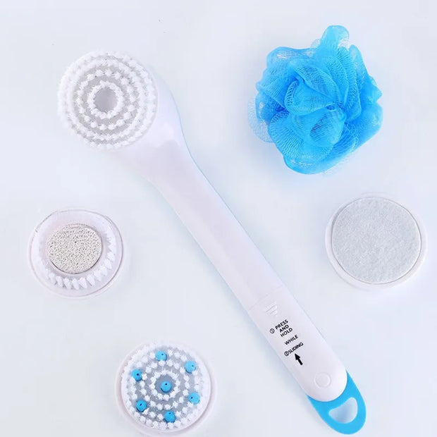 36cm Long Handle Electric Waterproof Massage Scrubber Cleaning Bath Body Wash Shower Spinning Spa Brushes
