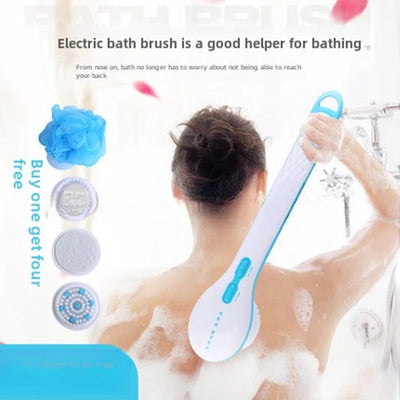 36cm Long Handle Electric Waterproof Massage Scrubber Cleaning Bath Body Wash Shower Spinning Spa Brushes