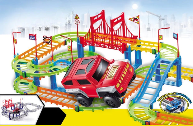 Electric Rail Car Assembly High-speed Track Small Train Car Diy Educational Boys Toys for Children
