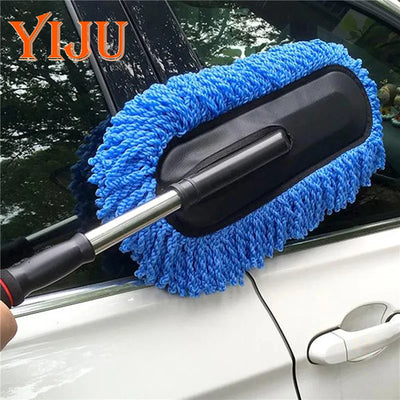 Car Washing Mop Scalable Handle Dust Remover Wax Brush Microfiber Car Cleaning Kit Soft Hair Duster Brushes Wash Tool