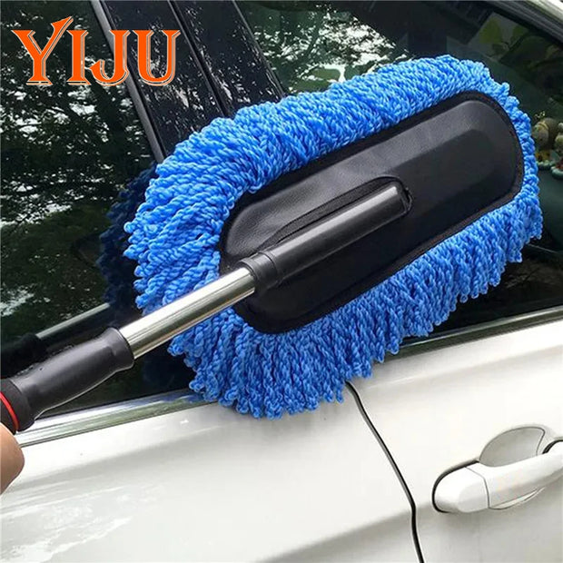 Car Washing Mop Scalable Handle Dust Remover Wax Brush Microfiber Car Cleaning Kit Soft Hair Duster Brushes Wash Tool