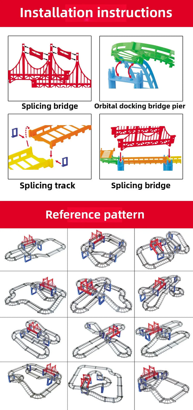 Electric Rail Car Assembly High-speed Track Small Train Car Diy Educational Boys Toys for Children