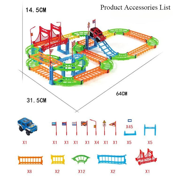 Electric Rail Car Assembly High-speed Track Small Train Car Diy Educational Boys Toys for Children