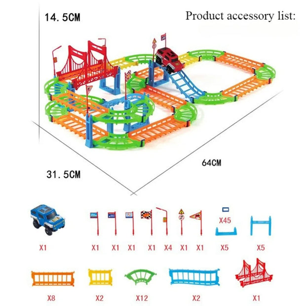 Electric Rail Car Assembly High-speed Track Small Train Car Diy Educational Boys Toys for Children