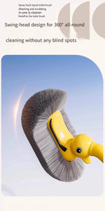 Charger l'image dans la galerie, 1PCS Wall-Mounted &amp; Floor-Standing Dual-Use Toilet Brush with No-Dead-Angle Suction Cup Long Handle Spray Duck Design for Bathro
