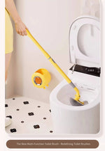 Charger l'image dans la galerie, 1PCS Wall-Mounted &amp; Floor-Standing Dual-Use Toilet Brush with No-Dead-Angle Suction Cup Long Handle Spray Duck Design for Bathro
