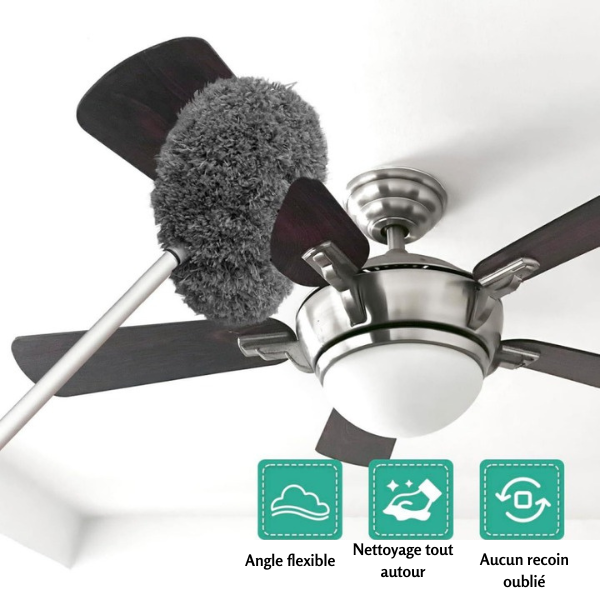Nettoyeur de ventilateur de plafond réutilisable en microfibre
